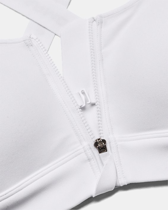 Brassière de sport zippée à maintien supérieur UA Infinity 2.0 pour femme, White, pdpMainDesktop image number 4